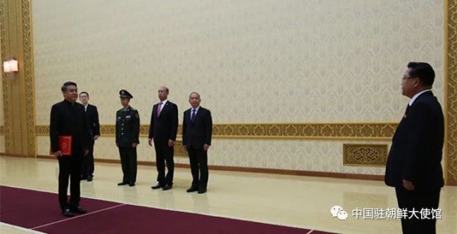 中國(guó)駐朝鮮大使王亞軍向(xiàng)崔龍海委員長(cháng)遞交國(guó)書